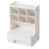 Inclined Stationery Storage Box Desk Shelf Sundries Cosmetic Storage Box Integrated Design Multi-Capacity with Drawers