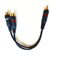 【CW】2 RCA Female To 1 RCA Male Splitter Cable Audio Splitter Distributor Converter Speaker Gold Cable Cord Line Cooper Wire