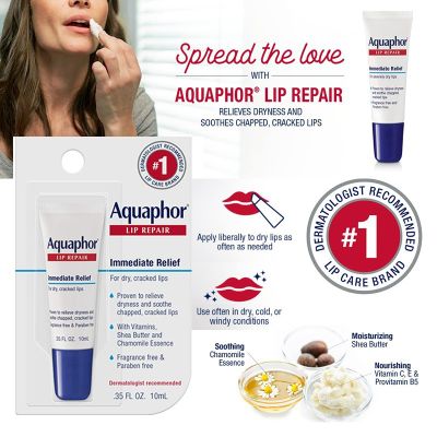 AiiZ USA ลิปบาล์ม ฟื้นฟูริมฝีปากให้มีสุขภาพดี ลิปสติก ลิปมัน Aquaphor Lip Repair Ointment  Long Lasting Moisture