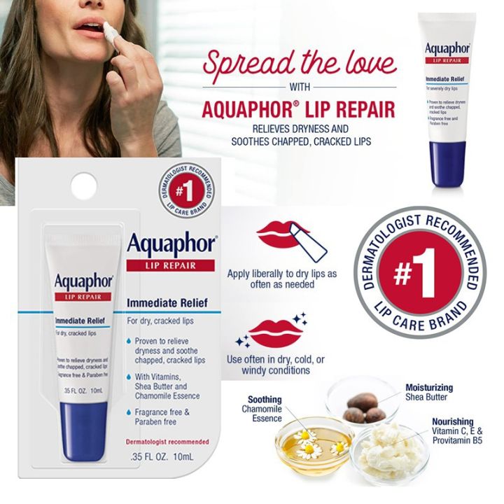 usa-ลิปมัน-ฟื้นฟูริมฝีปากให้มีสุขภาพดี-เนียนนุ่ม-aquaphor-lip-repair-ointment-long-lasting-moisture-to-soothe-dry