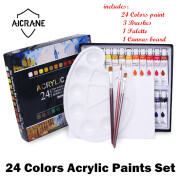 Sơn Acrylic Chuyên Nghiệp AICRANE Bộ Màu Sơn Dầu 24 Màu Bộ Đồ Vẽ Tay