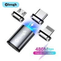 Elough Magnetic OTG Adapter For iPhone 13 Xiaomi Macbook USB Type C Micro To Micro Type C Lighting Data Transfer OTG Converter