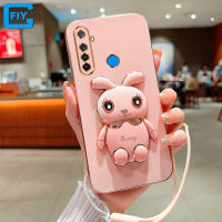 เคสสำหรับ Realme 8 Pro / Realme 8i / Realme 8 / Realme 7 Pro / Realme 7 / Realme 7i / Realme 6i / Realme 5 Pro / Realme 5i / Realme 5S/Realme 5แฟชั่นเคสโทรศัพท์น่ารัก Charming รูปกระต่ายรวมทุกอย่างเคสป้องกัน + สายคล้องเคลือบ