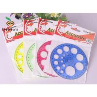 1 Pcs Stationery 360 Degree Round Ruler Transparent Circle Office School Drafting Supply Protractor Modern Master Template Rulers  Stencils