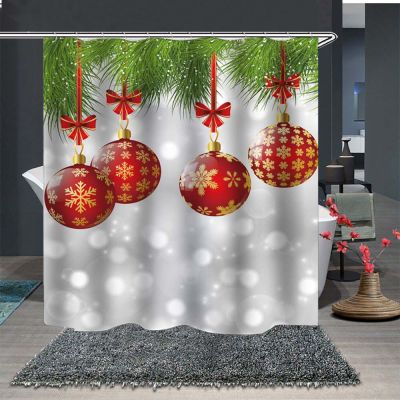 Christmas 3D Digital Printing Home Waterproof Shower Curtain Polyester Shower Curtain Shower Curtains Cloth Customized
