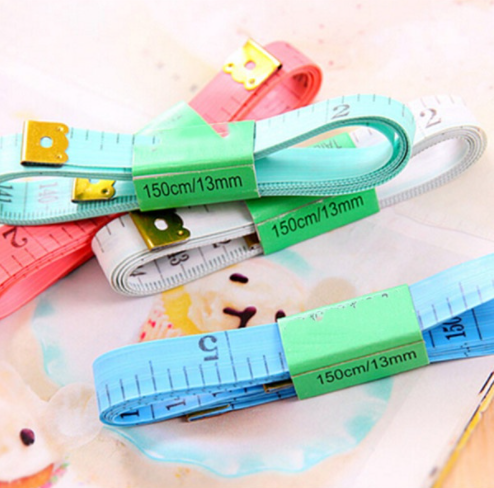 1pc Random Color Body Measuring Ruler Soft Sewing Tailor Tape Measure  Centimeter Meter Sewing Measuring Tape