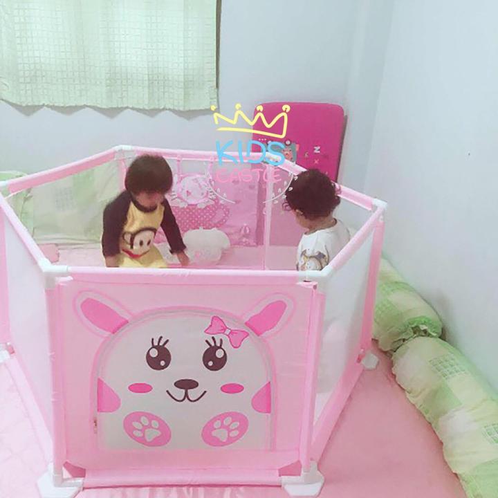 kids-castle-คอกกั้นบ่อบอลรูปกระต่ายน้อยสำหรับเด็ก-แถมฟรีบอล50-ลูก