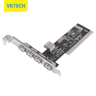 [Vktech] 480เมกะไบต์/วินาที4พอร์ต PCI To USB 2.0อะแดปเตอร์ PCI การ์ดเดสก์ท็อปอุปกรณ์เสริม