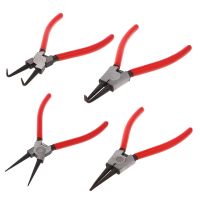 4PC 180MM Snap Ring Pliers Set Circlip Pliers Kit Internal External Curved Pliers 7In in External Pliers Retaining Clips