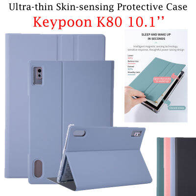 เคสแท็บเล็ตบางเฉียบตรวจจับผิวสำหรับ Keypoon K80หนังพลิกกรณี10.1นิ้วด้านหน้าสนับสนุนเคสยืนปก