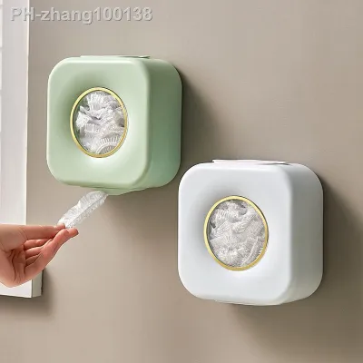 Wall Mounted Disposable Food Cover Storage Box Kitchen bathroom Organizers punch free removable Plastic Wrap Bag Holder Box New