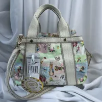 ♔ Lishibao cartoon printing embroidery womens bag parachute waterproof fabric one shoulder Messenger handbag 4316