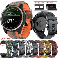 （Bar watchband）สายสมาร์ทวอท์ชซิลิโคนสำหรับ Garmin Quatix,22 26มม. สำหรับ7X Garmin Quatix 7 7X 6 5 3