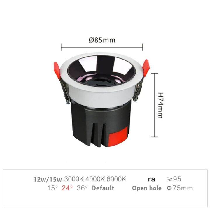 รังผึ้ง2ที่ใส่สายไฟทรงกลมกันแสงสะท้อนไฟดาวน์ไลท์-led-7w-12w-15w-20w-ac-85-265v-เพดาน-cob-ห้องนั่งเล่นครัวในร่ม