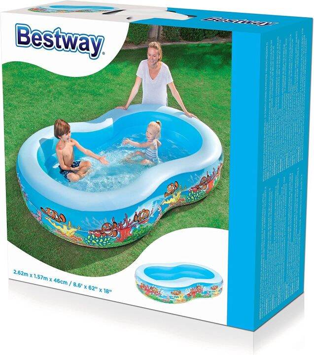 ฺbestway-สระว่ายน้ำเป่าลม-สระน้ำกันลื่น-ขนาด-2-6-เมตร-ทรงกลมรี-สูง-46-ซม-พร้อมพื้นกันลื่นห่วง-2ลอน-เนื้อโพลีหนา-2-ชั้น