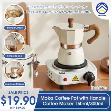 Coffee Pot, Moka Pot Italian Coffee Maker 6 cup/10 OZ Stovetop Espresso  Maker for Gas or Electric Ceramic Stovetop Camping Manual Cuban Coffee