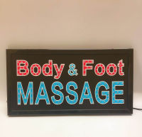 ป้ายไฟLED ป้ายไฟ Body &amp; Foot MASSAGE ป้ายไฟกล่อง หลอดไฟLED ประหยัดไฟ เสียบปลั๊กไฟบ้าน เพิ่มเอกลักษณ์สีสัน สวยงาม