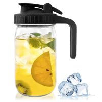 32Oz Mason Jar Pour Spout Lid -Glass Pitcher Seal for Juice,Milk,Coffee,Tea,Lemonade,Drink