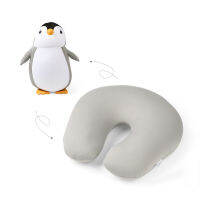 Travel Neck Pillow U-Shaped Plush Pillow Cute Zip Flip Penguin Deformable Neck Cushion Head Neck Chin Suitable for Adult Kids