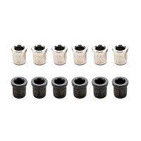 A2UF 6 Pcs สายกีตาร์ติดตั้งหัวเข็มขัดผ่าน Body Ferrules Bushings ทนทาน-DFDAG STORE