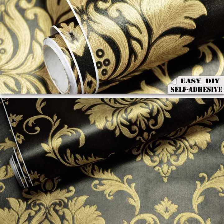 damask-peel-and-stick-wallpaper-black-gold-pre-pasted-removable-contact-paper-vinyl-self-adhesive-furniture-stickers-for-home