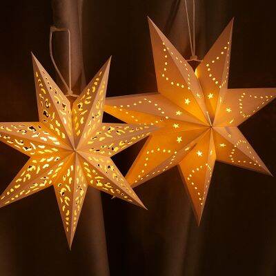 Hollow Out Star Hanging Lantern Eid Mubarak Ornament Ramadan Islam Muslim Home Party Decor Paper Lantern Stars Lampshade