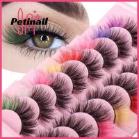 PETINAIL ขนตาปลอมสำหรับผู้หญิง8คู่ทำด้วยมือขนตาปลอมงามเป็นธรรมชาติขนตาปลอมขนมิงค์เทียมส่วนขยายตาหนาขนตาปลอมขนตามิงค์ปลอมตายาว