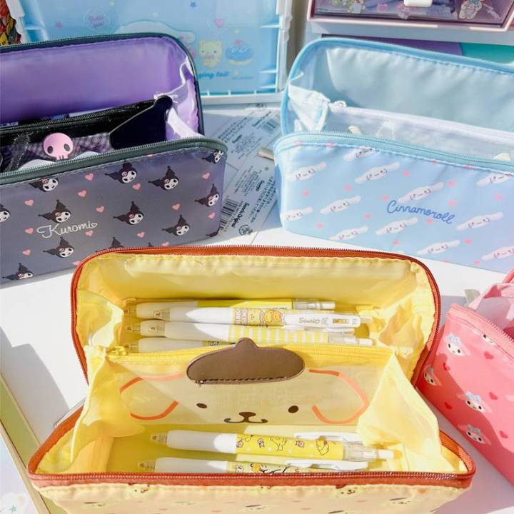 sanrio-kuromi-cinnamon-mymelody-cartoon-cute-pencil-case-student-large-capacity-makeup-bag-stationery-box