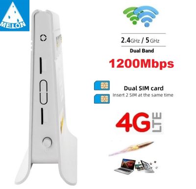 4G Router Dual Sim+Dual-Band 2.4G+5Ghz 1200Mbps,รองรับการใช้งาน Wifi ได้พร้อมกัน Up to 32 users+-