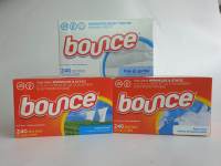 Bounce Dryer Sheets Laundry Fabric Softener แผ่นอบผ้า น้ำยาปรับผ้านุ่มแบบแผ่นสำหรับเครื่องอบผ้า ขนาด 240 แผ่น