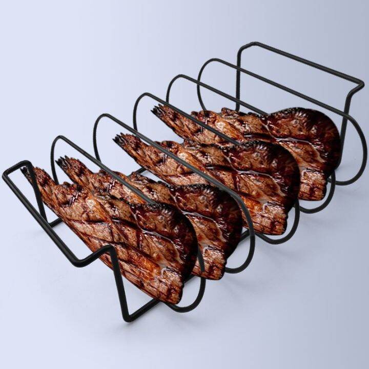 NonStick BBQ Rib Rack Stand Barbecue Steaks Racks Stainless Steel