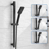 ABS Sliding Holder Square 3 Function Spray Hand Shower with Stainless Steel Sliding Rail and 1.5M Hose