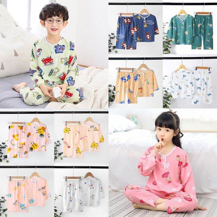 clearance-sale-childrens-printed-pajamas-for-1-5-years-old-comfortable-and-comfortable-long-sleeved-pajamas-set