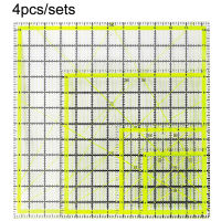 64PCS Quilting Ruler Square Acrylic Quilting Ruler Fabric Cutting Ruler Clear Mark Sewing Ruler for Quilting and SewingCrafting