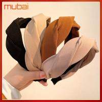 MUBAI สีทึบทึบ ที่คาดผมแบบบิด งานทำมือ ผ้าผ้าทอ ห่วงรัดผม ความรู้สึกระดับไฮเอนด์ คลิปหนีบผม สำหรับผู้หญิง