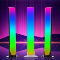 RGB Music Sync LED Light Bar With Built-in Microphone Sound Pickup Rhythm Ambient Light Stick Rechargeable for Game Car Party