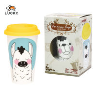 LUCKY HOME ชุดถ้วยเซรามิคพร้อมฝาปิดยาง EM1559/1GB ขนาด(กว้าง x สูง): 3.3 " x  5.3 " ( 300 ml )