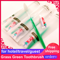 จัดส่งฟรีเครื่องใช้ในการดูแลส่วนบุคคลหญ้าโปร่งใส Greem F Rosted บรรจุแปรงสีฟันยาสีฟันทันตกรรมชุดอุปกรณ์โรงแรม