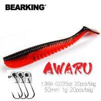 ❅ஐ✾ BEARKING 50mm 1g 20pcs/bag Fishing Lures Soft Lure for Grouper Snapper Snakehead Tarpon Shore Casting Saltwater Ultralight Fishing