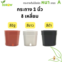 กระถาง 8 เหลี่ยม ขนาด 2 นิ้ว ชุด 100 ใบ สีมินิมอล อิฐ ขาว ดำ สำหรับใส่แคนตัส ต้นไม้จิ๋ว มินิมอล สวย แท้ แน่นอน