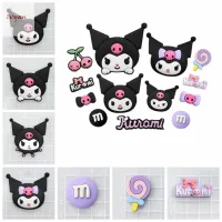 IVYAN 5pcs แพทช์พวงกุญแจ เครื่องประดับ DIY Kuromi แพทช์ตุ๊กตา3D อุปกรณ์เครื่องประดับอัญมณี น่ารักน่ารักๆ กิ๊บติดผม DIY อุปกรณ์เสริมรองเท้า