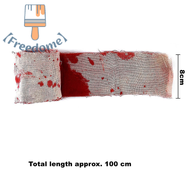 【Freedome】 ผ้าโปร่งสุดสยองฮาโลวีนผ้าก๊อซเปื้อนเลือดผ้าม่านประตูหน้าต่างประตูบ้านผีสิงสำหรับงานปาร์ตี้ฮาโลวีนอุปกรณ์สำหรับบ้านผีสิง