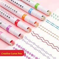 Kawaii Flowers Line Shaped Highlighter Pen Handbook Marker Roller Tip Curve Liner Journaling Creative Drawing DIY StatioHighlighters  Markers