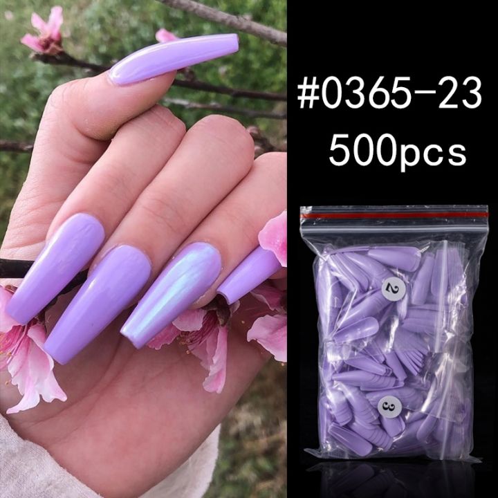 500pcs-black-pure-color-coffin-false-nails-wearable-ballerina-fake-nails-art-full-cover-nail-tips-artificial-manicure-tool