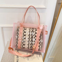 2023 New MJ Mesh Large Vacation Transparent Handbag Tote Bag marc /jacobsˉWomens Shoulder Bag Messenger Bag