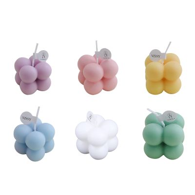 【CW】Small Scented Candle Mini Cube Bubble Shaped Wax Candles Aromatpy New Dropship