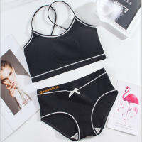 พร้อมส่ง! เสื้อชั้นใน เสื้อใน sport bra ชุดชั้นใน สปอร์ตบรา รุ่นโบว์ (ได้ทั้งเสื้อ และ กางเกงใน) เนื้อ COTTON100% สวยมาก