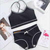 พร้อมส่ง! เสื้อชั้นใน เสื้อใน sport bra ชุดชั้นใน สปอร์ตบรา รุ่นโบว์ (ได้ทั้งเสื้อ และ กางเกงใน) เนื้อ COTTON100% สวยมาก