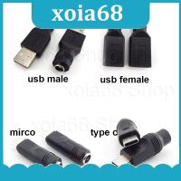 xoia68 Shop DC Female power Jack 5.5*2.1mm To USB 2.0 mirco type c type A Plug male Female Jack 5V Connector converter Adapter for Laptop