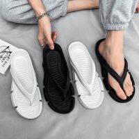 HOT★ฤดูร้อนผู้ชายรองเท้าแตะ Anti-Slip นวดสีทึบ Flip-Flops นุ่มด้านล่างคู่เดินกลางแจ้งรองเท้า Sandalias De ภายนอก